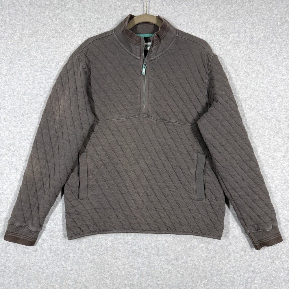 Wellen‎ Sweatshirt Mens Medium Quilted Jersey Quarter Zip Pullover Huckberry
